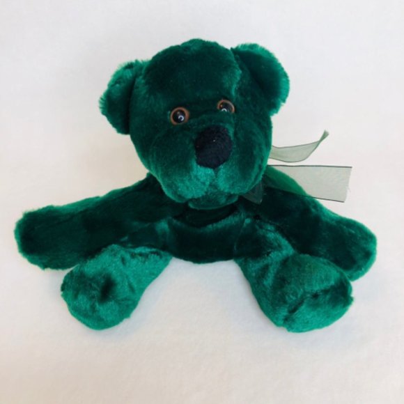 $10 Vintage Kellytoy Collectable Green Dog Plush Stuffed Animal Brown Eyes - Picture 7 of 8